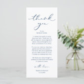 Moderne Dankeskarten für die Hochzeitsdinner-Tisch Programm (Stehend Vorderseite)