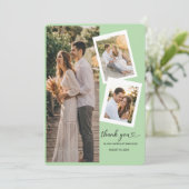 Moderne Dankeskarten-Hochzeit mit 3 Fotos Dankeskarte (Stehend Vorderseite)