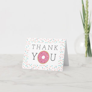 Moderne Dankeskarten mit Donut-Motiv Einladung