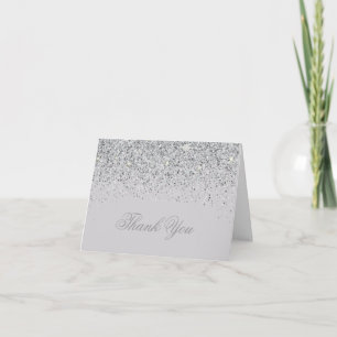 Moderne Dankeskarten mit silbernem Glitter Dankeskarte