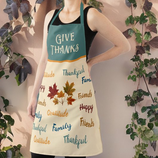 Moderne Danksagungen an Blätter Erntedank Schürze