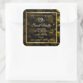 Moderne Dark Gold Floral Product Packaging Labels Quadratischer Aufkleber (Tasche)