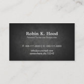 Moderne Dark Rock Dumbell Personal Trainer Fitness Visitenkarte (Rückseite)