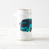 Moderne Darstellung des Cartoon von Personenbussen Bierglas (Vorderseite Links)