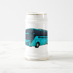 Moderne Darstellung des Cartoon von Personenbussen Bierglas