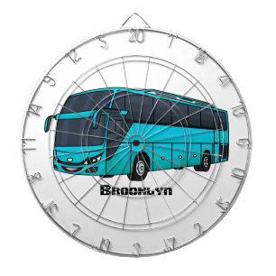 Moderne Darstellung des Cartoon von Personenbussen Dartscheibe