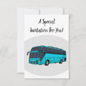 Moderne Darstellung des Cartoon von Personenbussen Einladung (Rückseite)