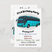 Moderne Darstellung des Cartoon von Personenbussen Einladung (Vorne/Hinten)