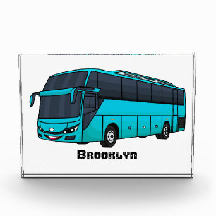 Moderne Darstellung des Cartoon von Personenbussen Fotoblock