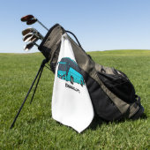 Moderne Darstellung des Cartoon von Personenbussen Golfhandtuch (Gras)