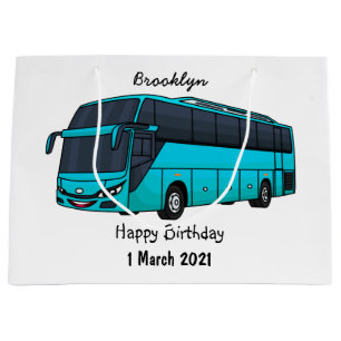 Moderne Darstellung des Cartoon von Personenbussen Große Geschenktüte