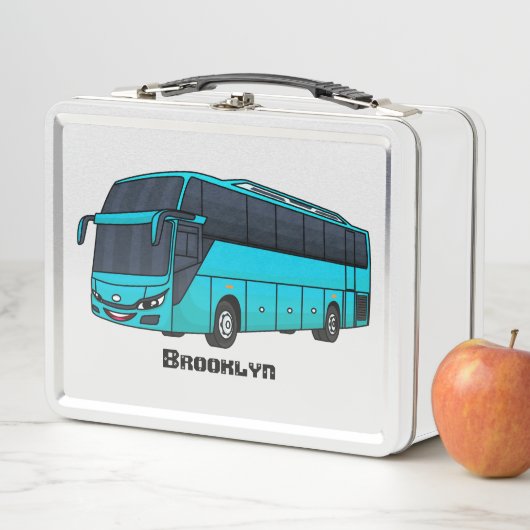 Moderne Darstellung des Cartoon von Personenbussen Metall Brotdose (Beispiel)