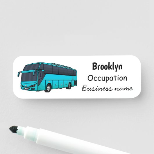 Moderne Darstellung des Cartoon von Personenbussen Namensschild (Beispiel)