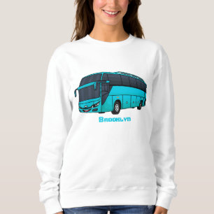 Moderne Darstellung des Cartoon von Personenbussen Sweatshirt