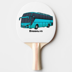 Moderne Darstellung des Cartoon von Personenbussen Tischtennis Schläger