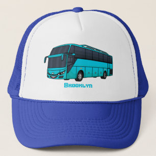 Moderne Darstellung des Cartoon von Personenbussen Truckerkappe