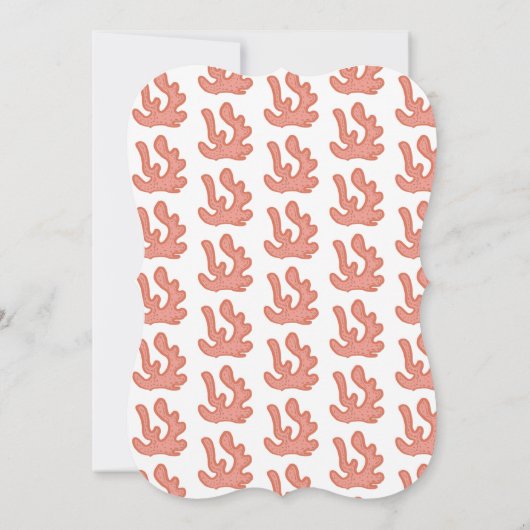 Moderne Darstellung des Korallenriffs Doodle Einladung (Rückseite)