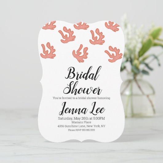 Moderne Darstellung des Korallenriffs Doodle Einladung (Stehend Vorderseite)