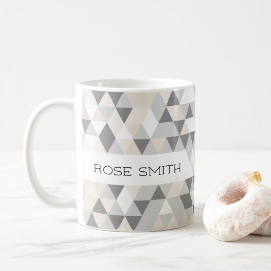 Moderne Darstellung geometrischer Muster Kaffeetasse (Mit Donut)