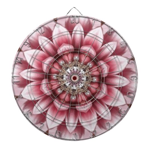 Moderne Dartscheibe mit rosa Blumen (vorne)