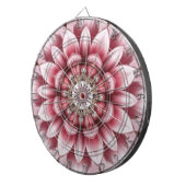 Moderne Dartscheibe mit rosa Blumen (Vorderseite rechts)