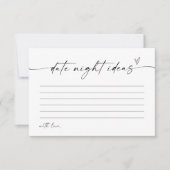 Moderne Date Night Ideas Card, Minimalistisch Brid Einladung (Vorderseite)