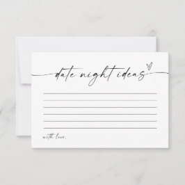 Moderne Date Night Ideas Card, Minimalistisch Brid Einladung