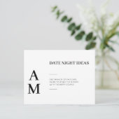 Moderne Date Night Ideas Wedding Cards Postkarte (Stehend Vorderseite)