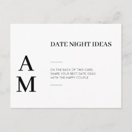 Moderne Date Night Ideas Wedding Cards Postkarte