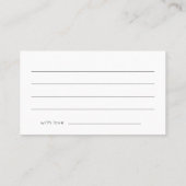 Moderne Date Night Ideas Wedding Cards Visitenkarte (Rückseite)