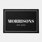 Moderne Datumgrenzen für Schwarzweiß-individuelle Fußmatte (Vorderseite)