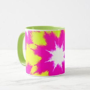 Moderne Dazzle Rose Grün Gelb Tie Dye Tasse
