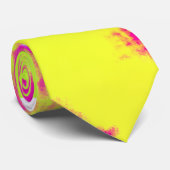 Moderne Dazzle Rose Grün Gelbe Gefärbte Krawatte (Gerollt)