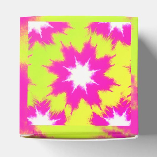 Moderne Dazzle Rose Grün Gelbe Gefärbte Krawatte Geschenkschachtel (Oben)