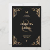 Moderne Deco | Schwarze und goldene Fotohintergrun Save The Date (Vorderseite)