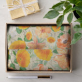Moderne decoupage Gelbe Blume-Schriftzeichen Seidenpapier (Geschenk)
