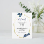 Moderne Deep Indigo Blue und Gold Details Einladung (Stehend Vorderseite)