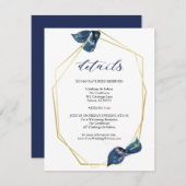 Moderne Deep Indigo Blue und Gold Details Einladung (Vorne/Hinten)