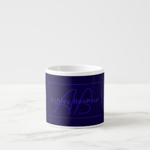 Moderne Deep Purple Farben Cooler Name & Monogra Espressotasse