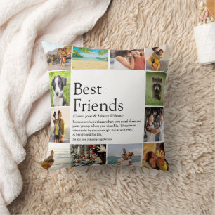 Moderne Definition von besten Freunden Foto-Collag Kissen