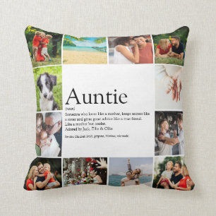 Moderne Definition von Tante und Patentante mit 12 Kissen