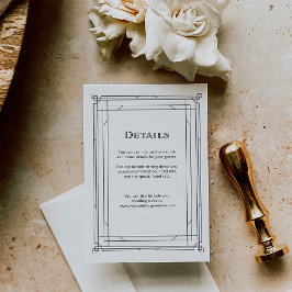 Moderne Deko Black and White Wedelgastdetails Begleitkarte