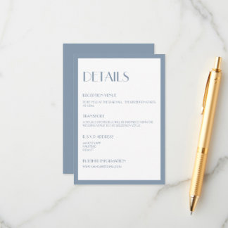 Moderne Deko Blue Details Umschließungskarte Begleitkarte