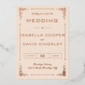 Moderne Deko Cream and Gold I Foil Einladung (Vorderseite)