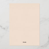 Moderne Deko Cream and Gold I Foil Einladung (Rückseite)