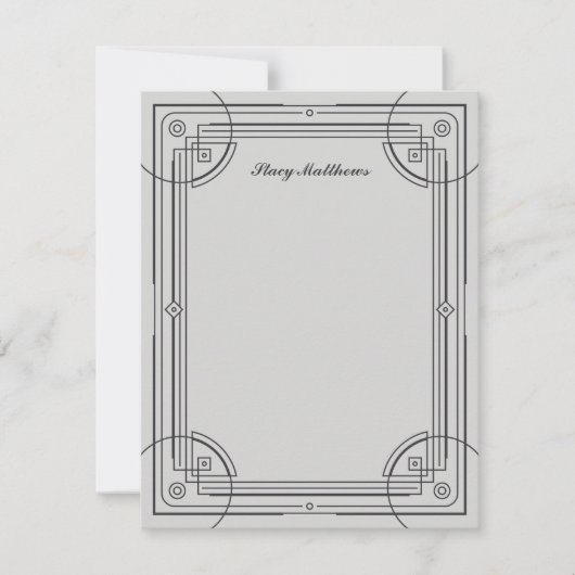 Moderne Deko Frame Stationery Note Card - Grau (Vorderseite)