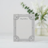 Moderne Deko Frame Stationery Note Card - Grau (Stehend Vorderseite)