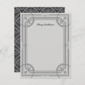 Moderne Deko Frame Stationery Note Card - Grau (Vorne/Hinten)
