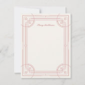 Moderne Deko Frame Stationery Note Card - Rose (Vorderseite)