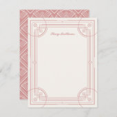 Moderne Deko Frame Stationery Note Card - Rose (Vorne/Hinten)